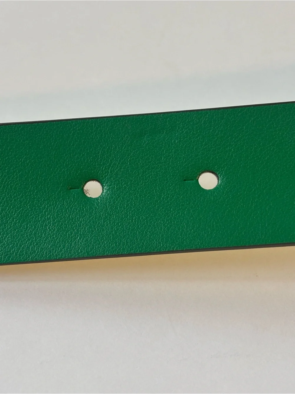 Kate Spade Women Twist Reversible Leather Belt Green Yellow Spade Buckle L & XL